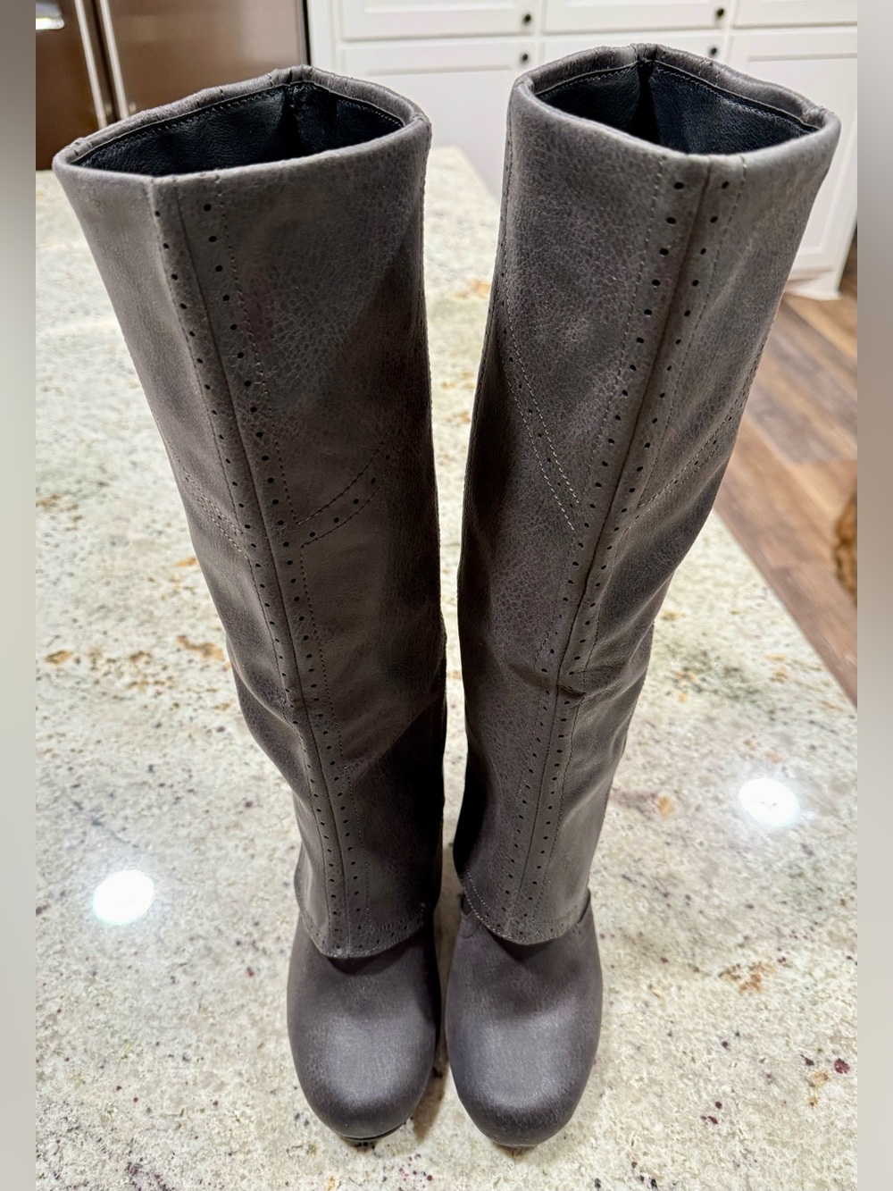Not Rated “B Dad” Heeled Boots In Charcoal (NWOT) - Picture 10 of 13